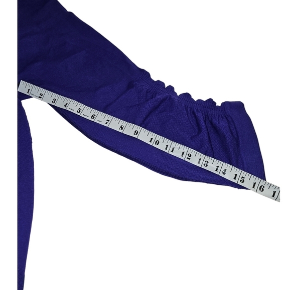 Lululemon Flow Crop ll Purple Heathered Legging Ruched Cinched Sides Seamless - Picture 11 of 14